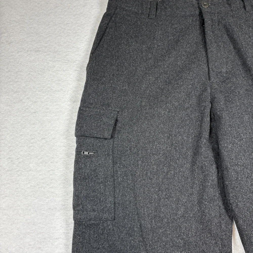 Vintage Banana Republic Dawson Wool Cargo‎ Pants Y2K Mens 36x32 Charcoal Gray